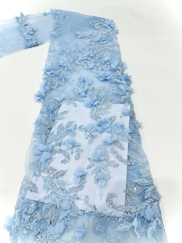 3d flower & bead bridal wedding dress beaded lace fabric embroidery sequin lace fabric (copy)