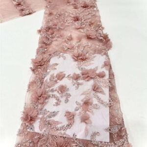3d flower & bead bridal wedding dress beaded lace fabric embroidery sequin lace fabric (copy)
