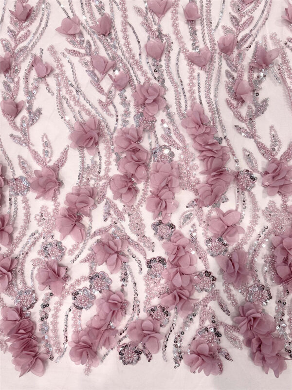 elegant bridal wedding dress beaded lace fabric embroidery sequin lace fabric (copy)