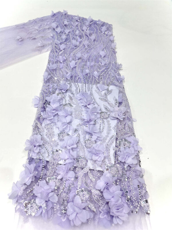 elegant bridal wedding dress beaded lace fabric embroidery sequin lace fabric (copy)