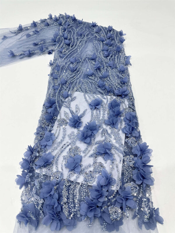 elegant bridal wedding dress beaded lace fabric embroidery sequin lace fabric (copy)