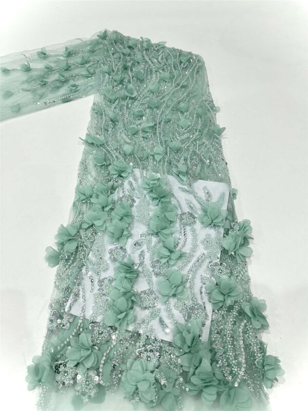 elegant bridal wedding dress beaded lace fabric embroidery sequin lace fabric (copy)