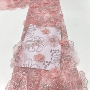 3d flower sequin peal bridal wedding dress beaded lace fabric embroidery lace fabric