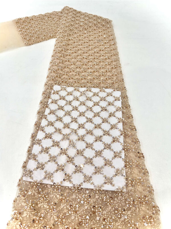 simplify bead&pearl tube bridal wedding dress beaded lace fabric embroidery sequin lace fabric