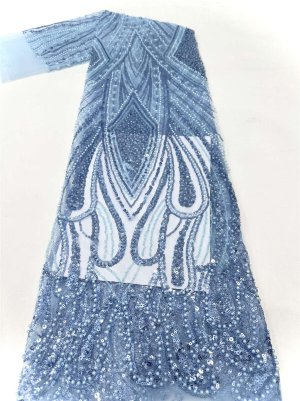 rhinestones & peal bridal wedding dress beaded lace fabric embroidery sequin lace fabric