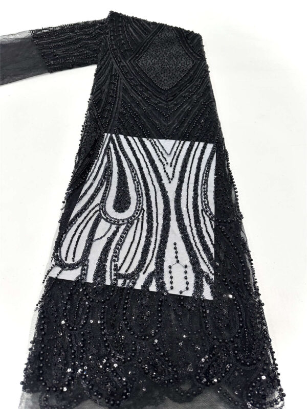 rhinestones & peal bridal wedding dress beaded lace fabric embroidery sequin lace fabric