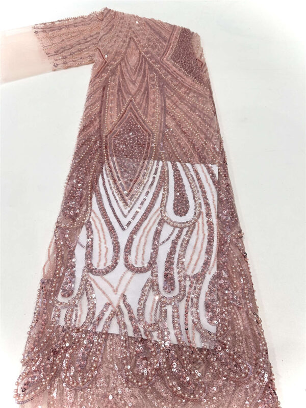 rhinestones & peal bridal wedding dress beaded lace fabric embroidery sequin lace fabric