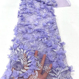 3d flower sequin peal bridal wedding dress beaded lace fabric embroidery lace fabric