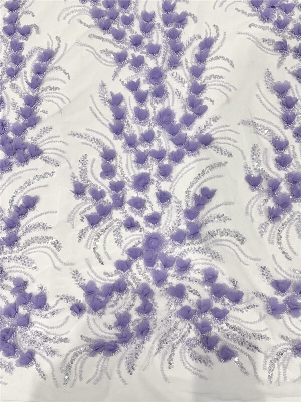 3d flower sequin peal mesh wedding dress beaded lace fabric embroidery lace fabric