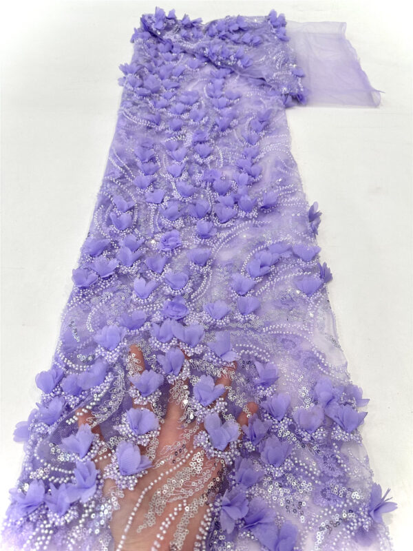 3d flower sequin peal mesh wedding dress beaded lace fabric embroidery lace fabric