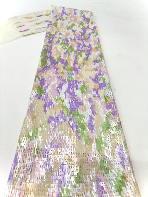 colorful sequins bridal wedding dress beaded lace fabric embroidery sequin lace fabric