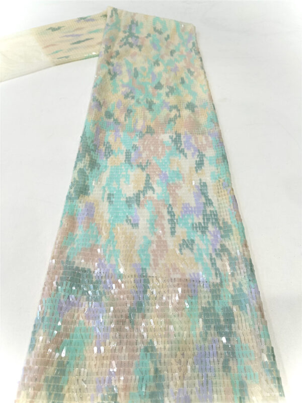 colorful sequins bridal wedding dress beaded lace fabric embroidery sequin lace fabric