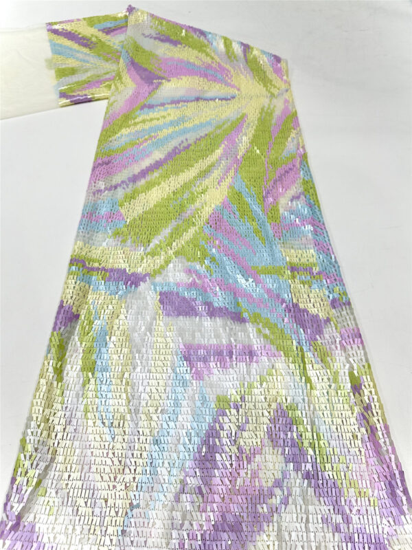 elegant colorful sequins bridal wedding dress beaded lace fabric embroidery sequin lace fabric