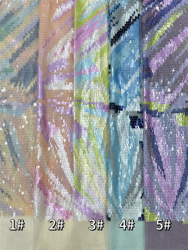 elegant colorful sequins bridal wedding dress beaded lace fabric embroidery sequin lace fabric